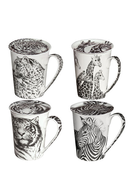 Wild Spirit Fine Bone Porselen 4'lü Kupa Seti