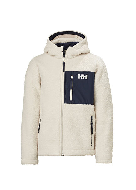 Jr Champ Pleated Cream Kids Fleece Coat