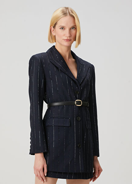 Navy Blue Rhinestone Blazer