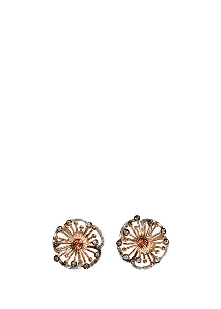 Myrtus Diamond Women's Silver Gold Earrings