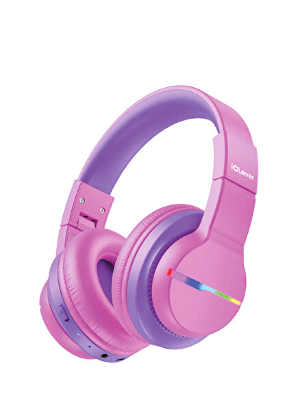 BTH12 Sıcak Pembe Unisex Çocuk Kulak Üstü Bluetooth Kulaklık