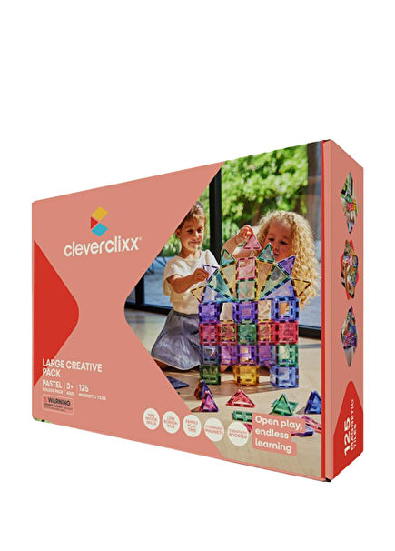 Large Creative Pack Pastel Magnetic Blocks 125 Pieces 3+ Years Building Toy