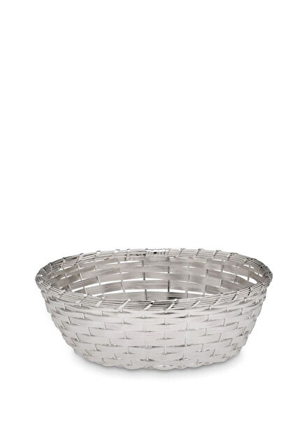 Silver Oval Knitted Basket