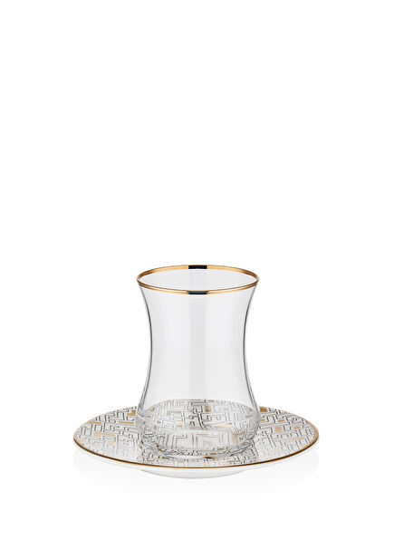 Monochrome 12 Piece Gold Gilded Tea Set