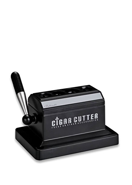 Classical Guillotine Black Grey 4-Piece Table Cigar Cutter