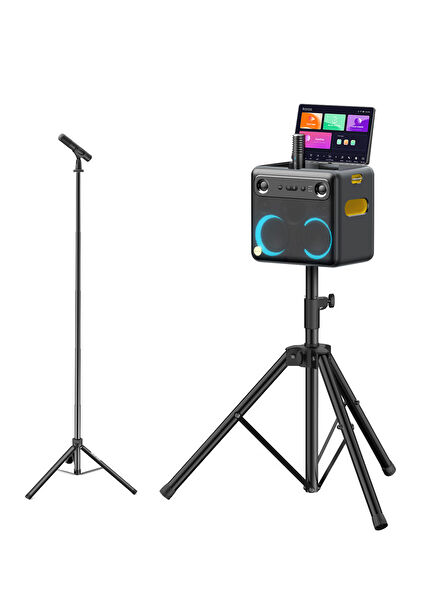 Partybox Hoparlör ve Mikrofon Standlı Break X2 600W Karaoke Bluetooth Hoparlör Seti