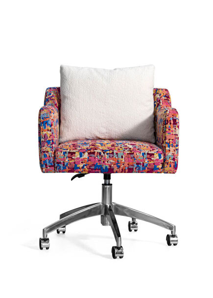 Papillonne Pembe Kenzo Metal Ayaklı Ofis Sandalyesi