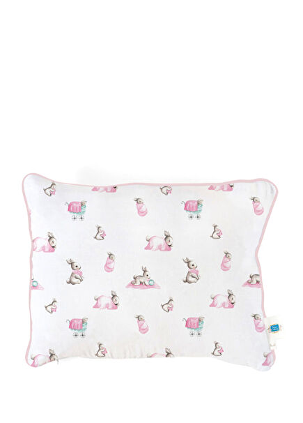 %100 Pamuk Bébé Lapin Rose Müslin Bebek Yastığı 45x35 cm