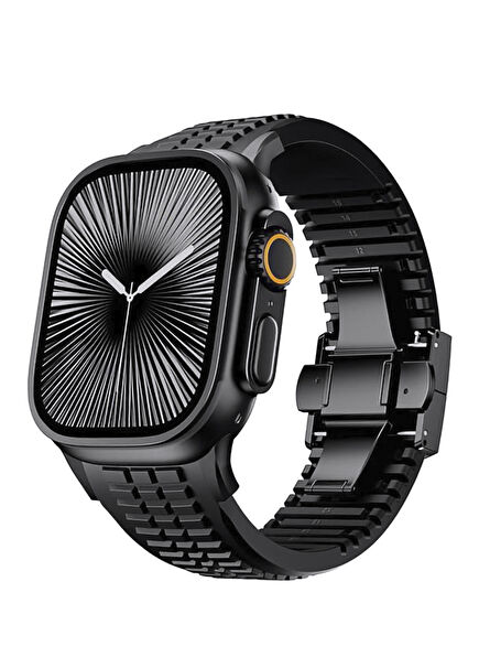 Apple Watch Ultra Uyumlu Monolith Black AquaLink Akıllı Saat Kordon