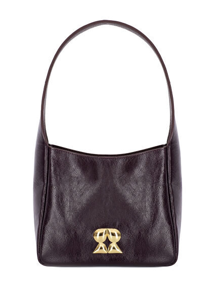 Camellia Bordo Kadın Deri Omuz Çantası