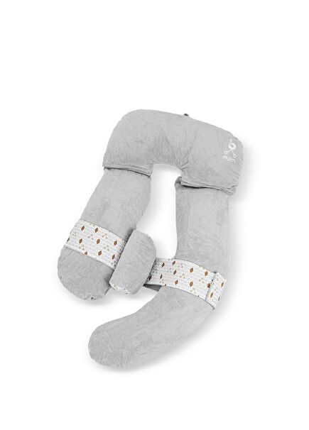 Bmom U-Şekilli Gri Tam Vücut Hamilelik ve Annelik Yastığı