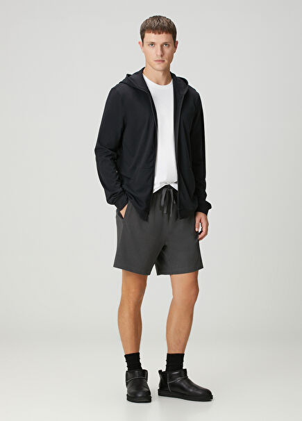 Koyu Kahverengi Beli Kordonlu Şort