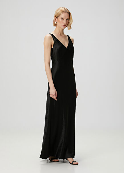 Black Maxi Satin Dress