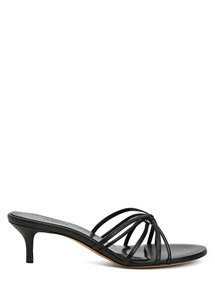 Black Women's Leather Slippers