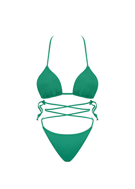 Isla Econyl String Green Triangle Women's Bikini Set