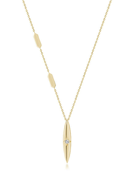 Maurance Pırlanta Taşlı 14 Ayar Altın Kadın Kolye 