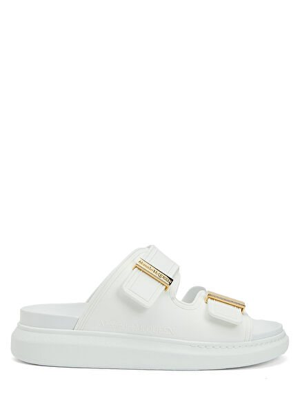 Ecru Logo Detailed Women's Beach Slippers