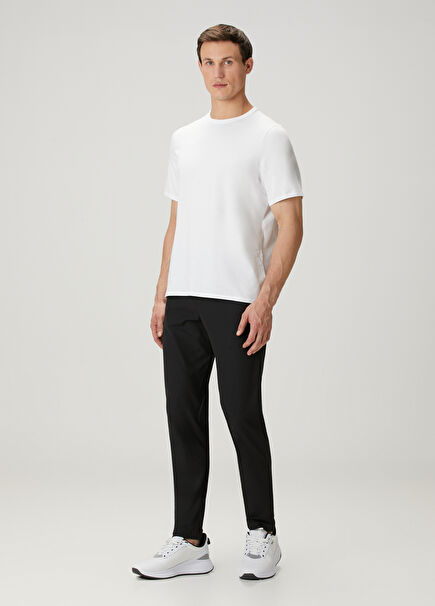Slim Fit ABC Siyah Pantolon