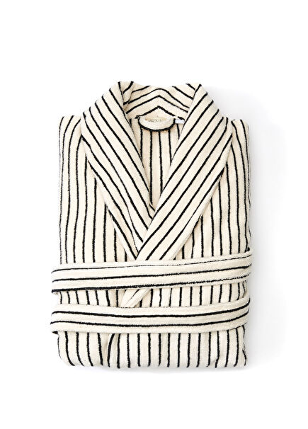 In Lines Yarn Dyed Ecru Men's Rothrobe