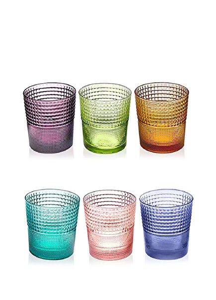 Speedy Renkli Cam 6'lı Bardak Seti