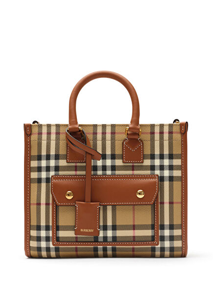 Beige Leather Women's Shoulder Bag