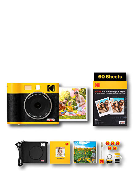 Mini Shot 4 ERA Sarı Filmli Şipşak Fotoğraf Makinesi + 60 Adet Baskı Seti Aksesuar Kiti