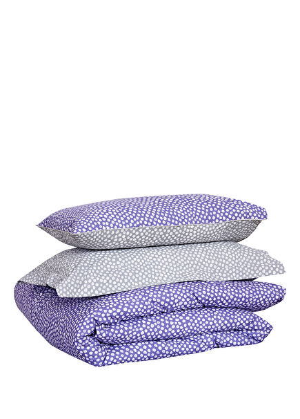 Dots Data Pery Purple Double Duvet Cover Set 200x220 cm