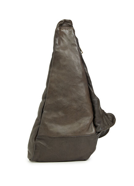 Gri Erkek Deri Sırt Çantası