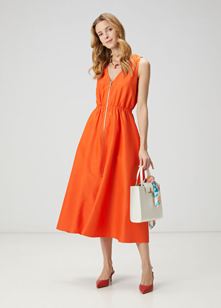 Coral Midi Dress