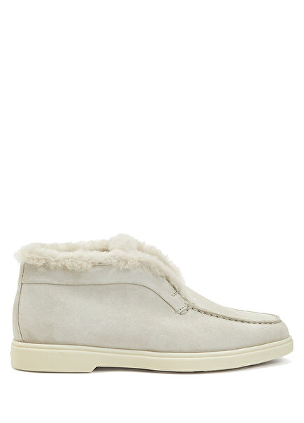 Beige Womens Leather Loafer