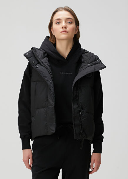 Junction Black Hooded Puffer Vest