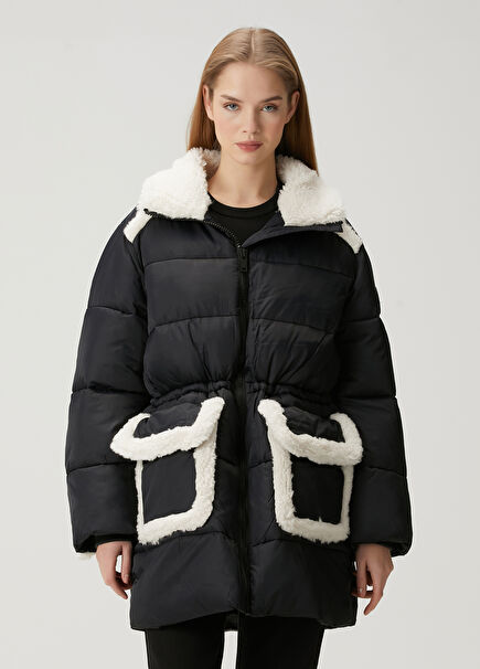 Amal Black Ecru Puffer Jacket