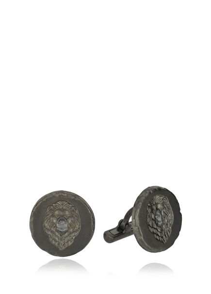 Leo 925 Ayar Gümüş Oksitli Erkek Kol Düğmesi