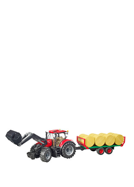 Case IH Optum 300CVX Tractor and Bale Trailer with Toy Bucket