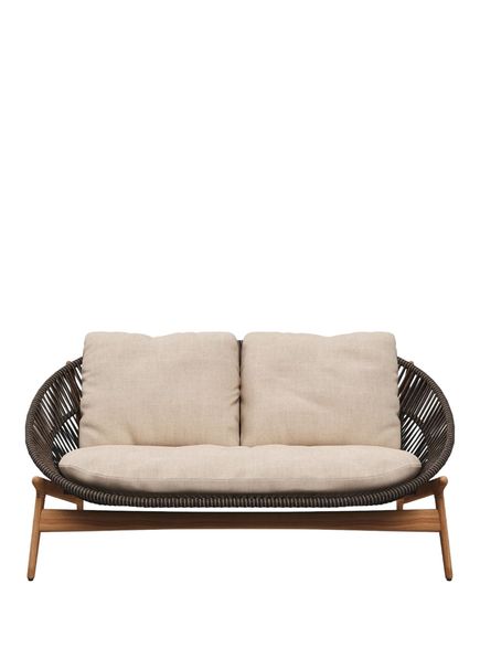 Bora Umber Black Teak Wood Double Garden Chair