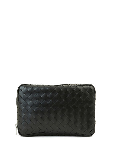 Black Leather Shaving Bag