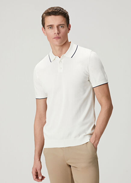 White Polo Short Sleeve Sweater
