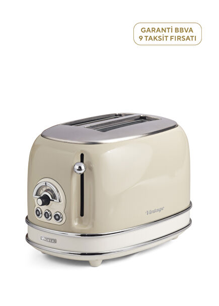 Vintage 0155/13 Bej 2 Dilim Ekmek Kızartma Makinesi