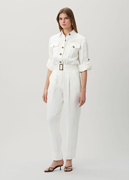 White Linen Jumpsuit