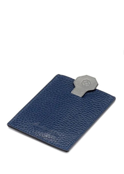 Blue Men's Leather Card Holder