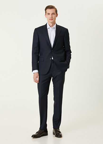 Navy Blue Wool Suit