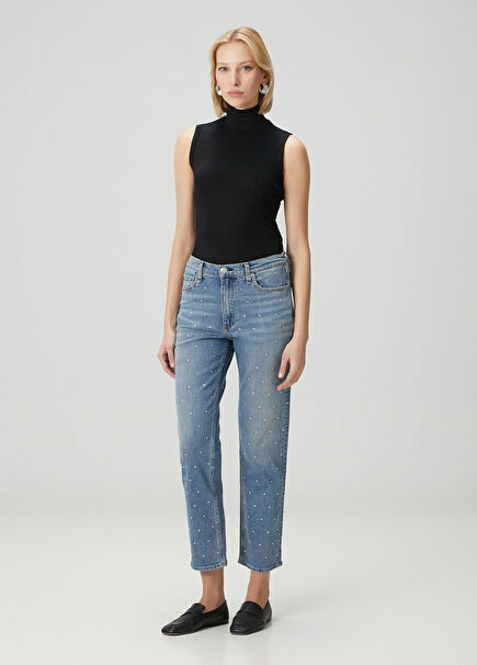 Harlow Jewel Ankle Straight Mavi Jean Pantolon