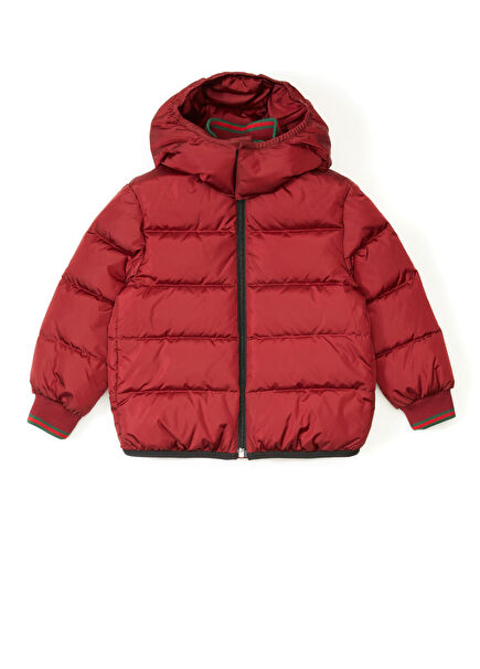 Bordo Erkek Çocuk Puff Mont