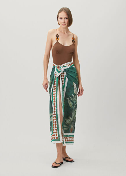 Sun Green Patterned Pareo