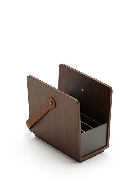 Salon Trio Kahverengi Ceviz Ahşap Dergilik