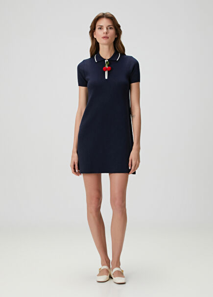Navy Blue Mini Polo Dress