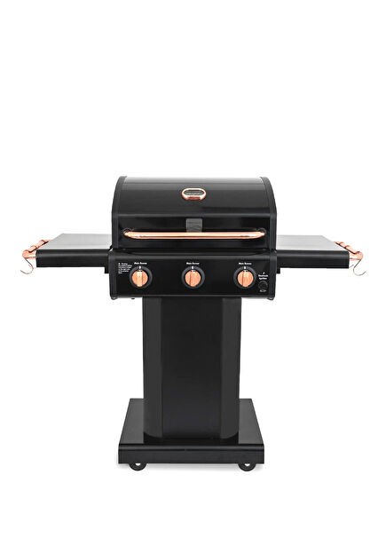 Black Copper Steel 3 Burner Gas BBQ
