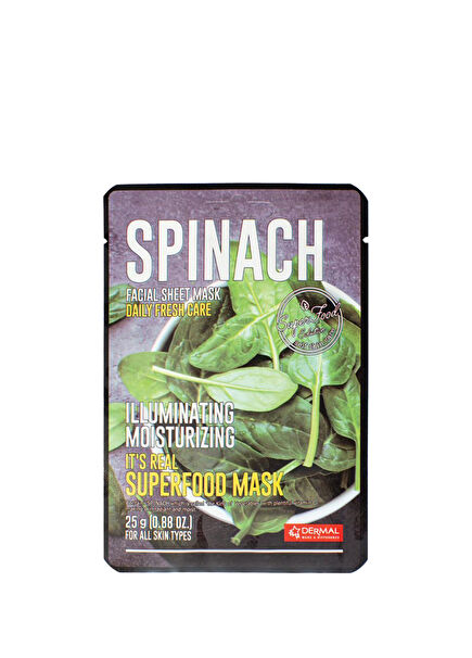 Spinach Facial Sheet Mask Aydınlatıcı ve Nemlendirici Ispanak Yüz Maskesi 25 gr