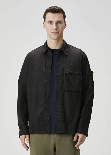 Black Stretch Overshirt