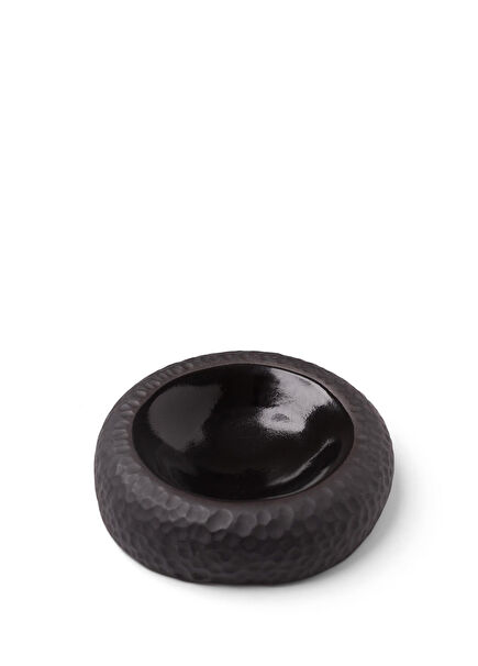 Siyah Seramik Küçük Boy Sunum Tabağı 13 cm 